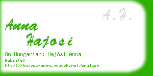 anna hajosi business card
