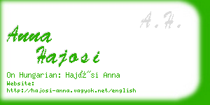 anna hajosi business card